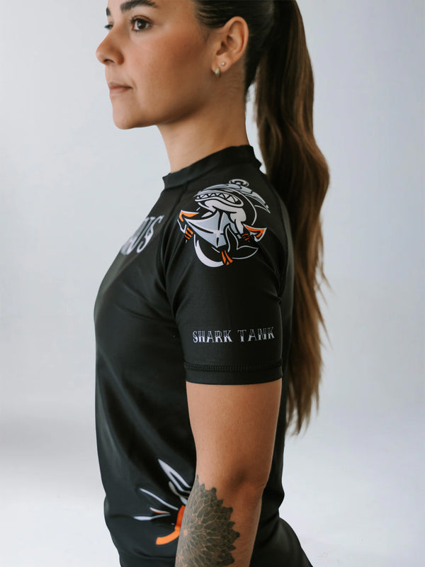 Shark Tank Women's No Gi Rash Guard Short Sleeve