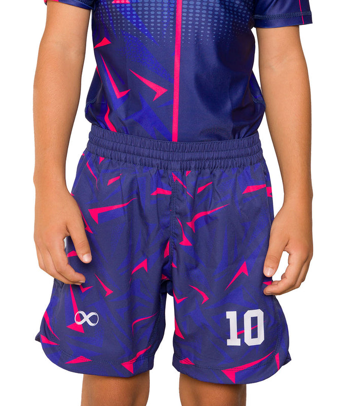 10 Years Kids No Gi Fight Shorts Navy Pink