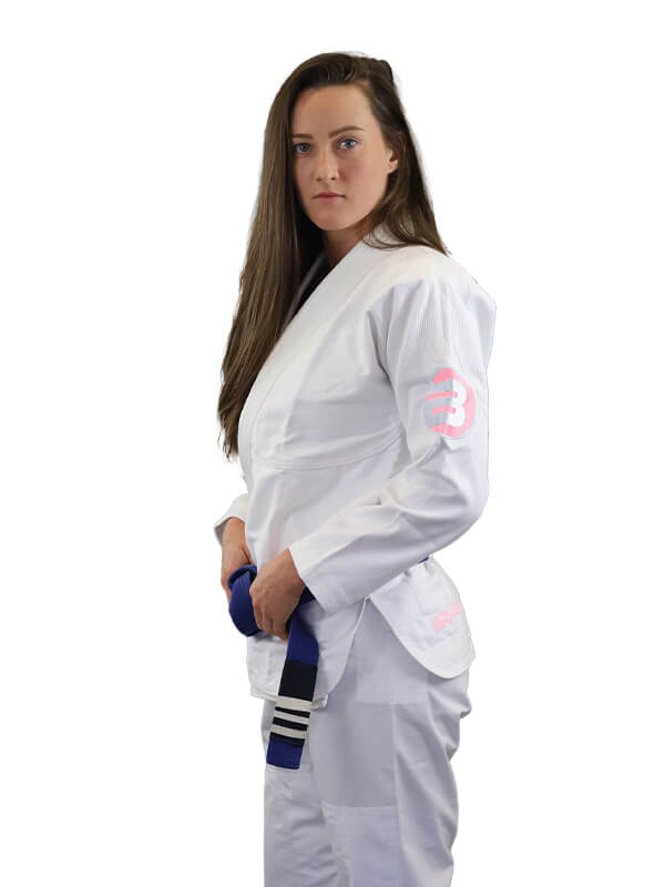 Braus Fight Just B Pink Element Womens Gi White