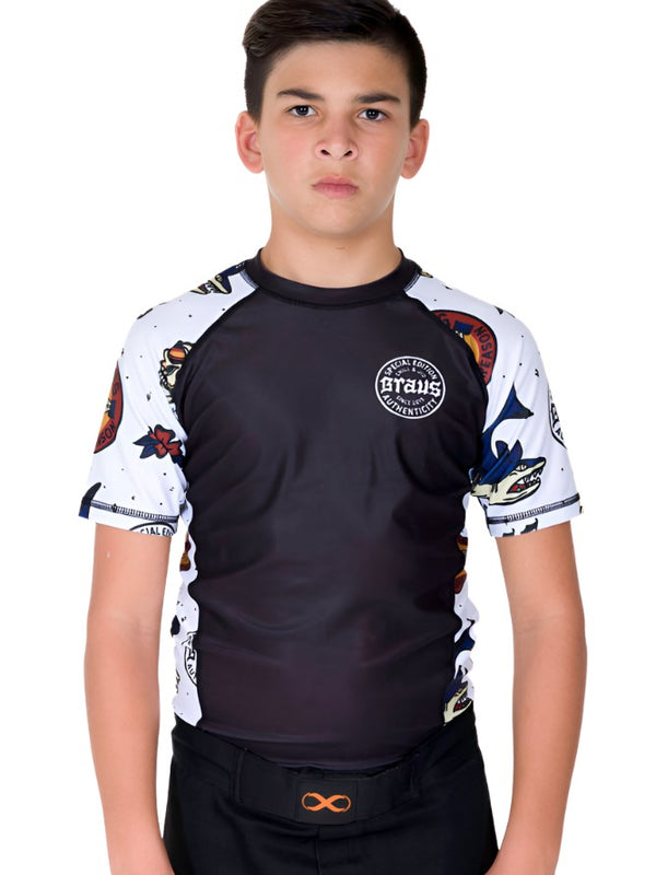 Braus Fight Chill and Jiu No Gi Rash Guard Black