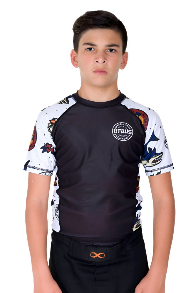 Braus Fight Chill and Jiu No Gi Rash Guard Black