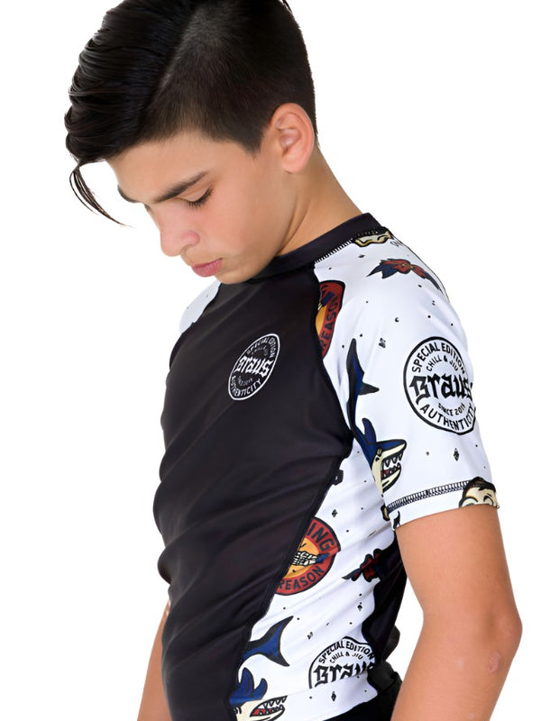 Braus Fight Chill and Jiu No Gi Rash Guard Black