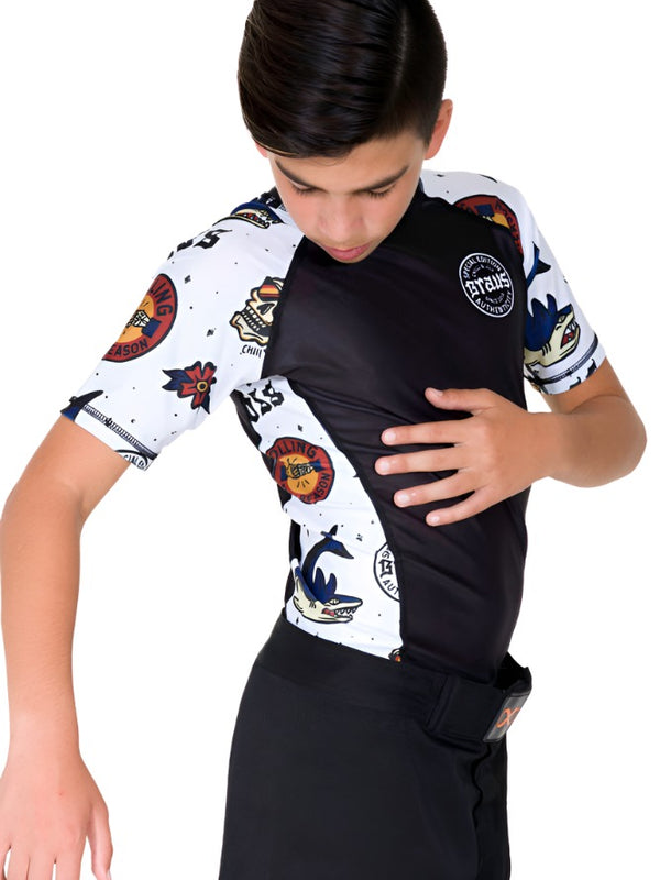 Braus Fight Chill and Jiu No Gi Rash Guard Black