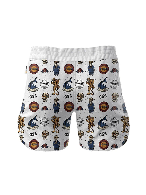 Braus Fight Chill and Jiu No Gi Fight Shorts White