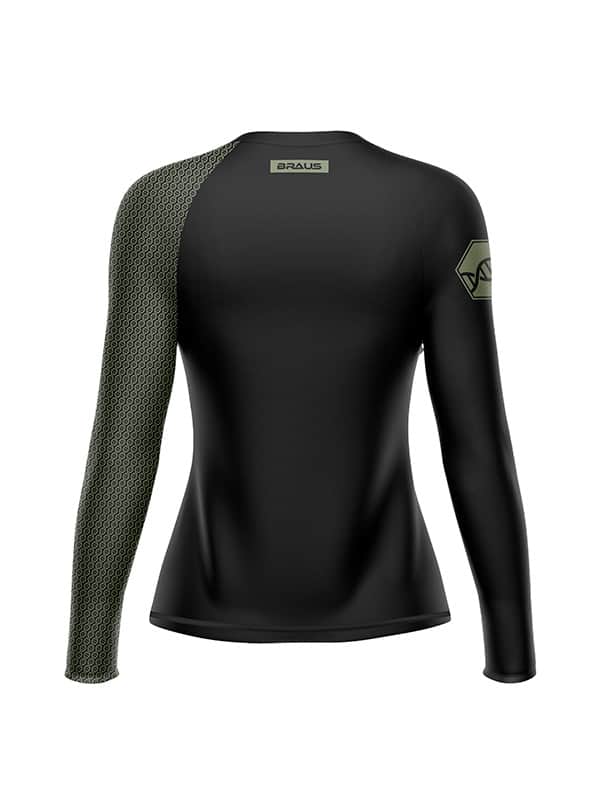 DNA Women's No Gi Rash Guard Long Sleeve Black