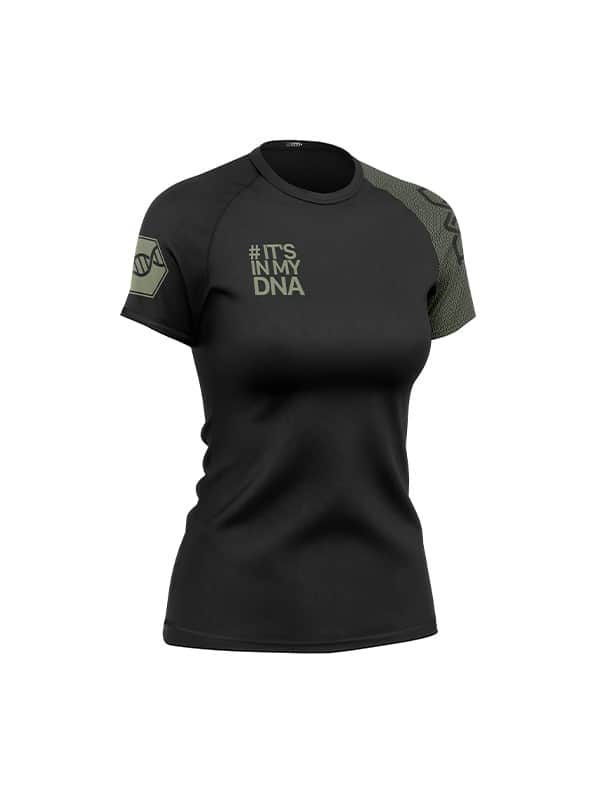 DNA Women's No Gi Rash Guard Short Sleeve Black