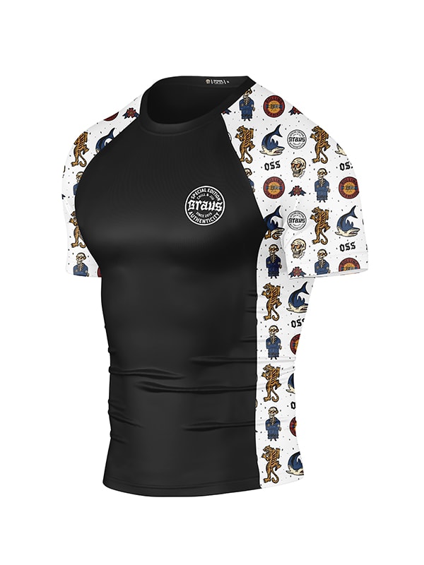 Braus Fight Chill and Jiu No Gi Rash Guard Black