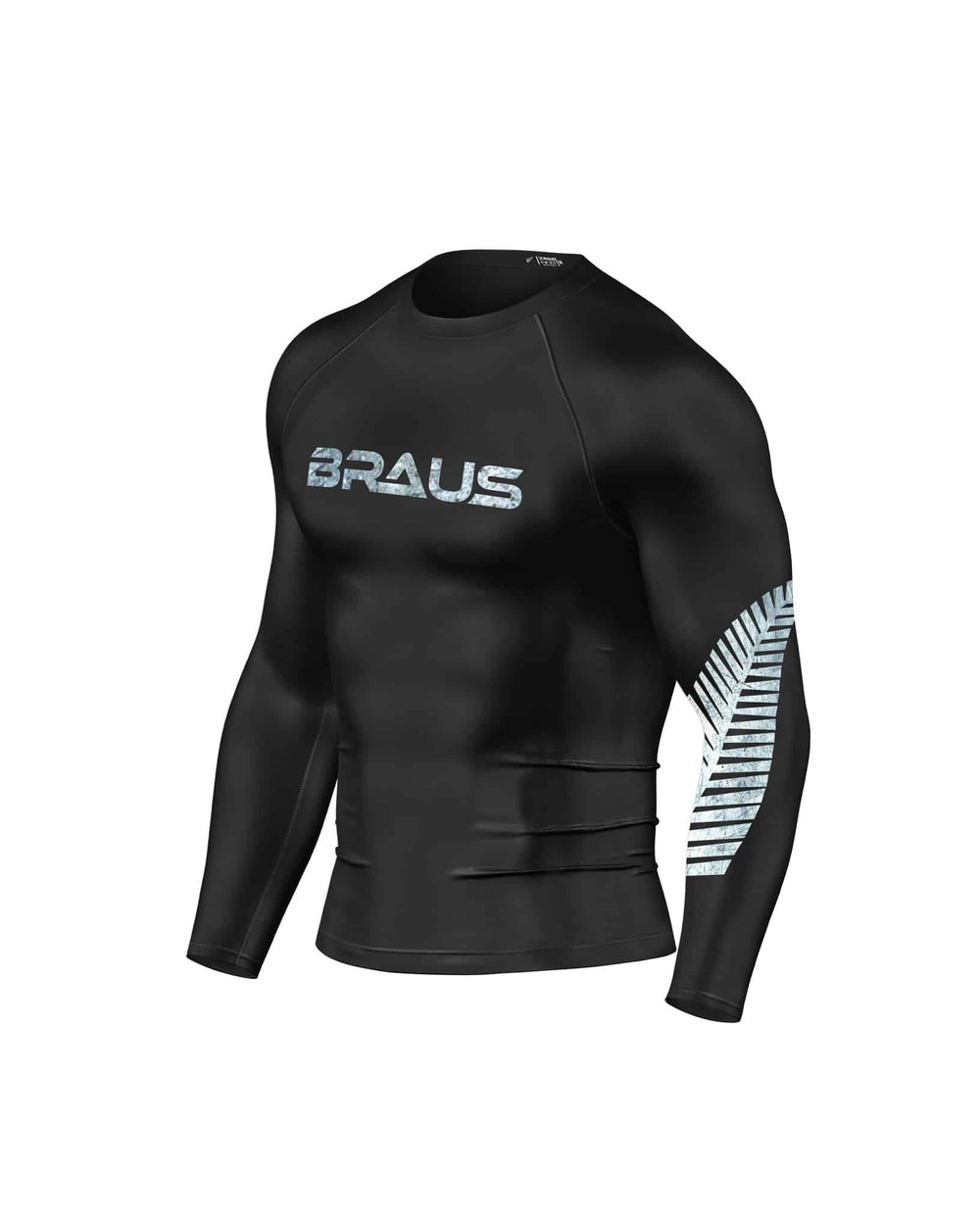 Braus-Fight-Jiu-Jitsu-No-Gi-Grappling-Rash-Guard-Flag-New-Zealand-NZ-Long-Sleeve-Front-Men All Blacks