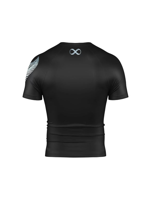 Braus-Fight-Jiu-Jitsu-No-Gi-Grappling-Rash-Guard-Flag-New-Zealand-Short-Sleeve-Men All Blacks