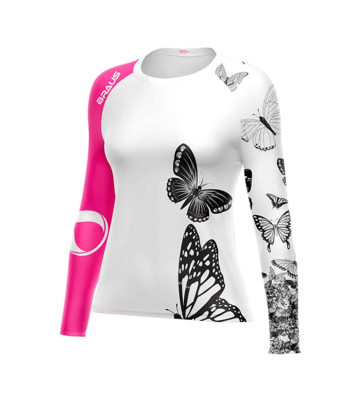 Braus Fight Butterfly No Gi Rash Guard White