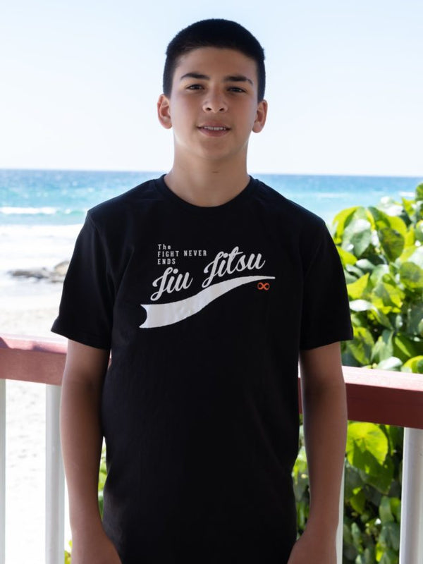 Jiu Jitsu The Fight Never Ends Tee Black for Kids