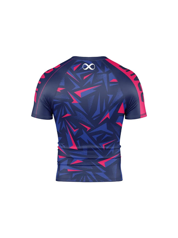 10 Years No Gi Rash Guard Short Sleeve Navy Pink