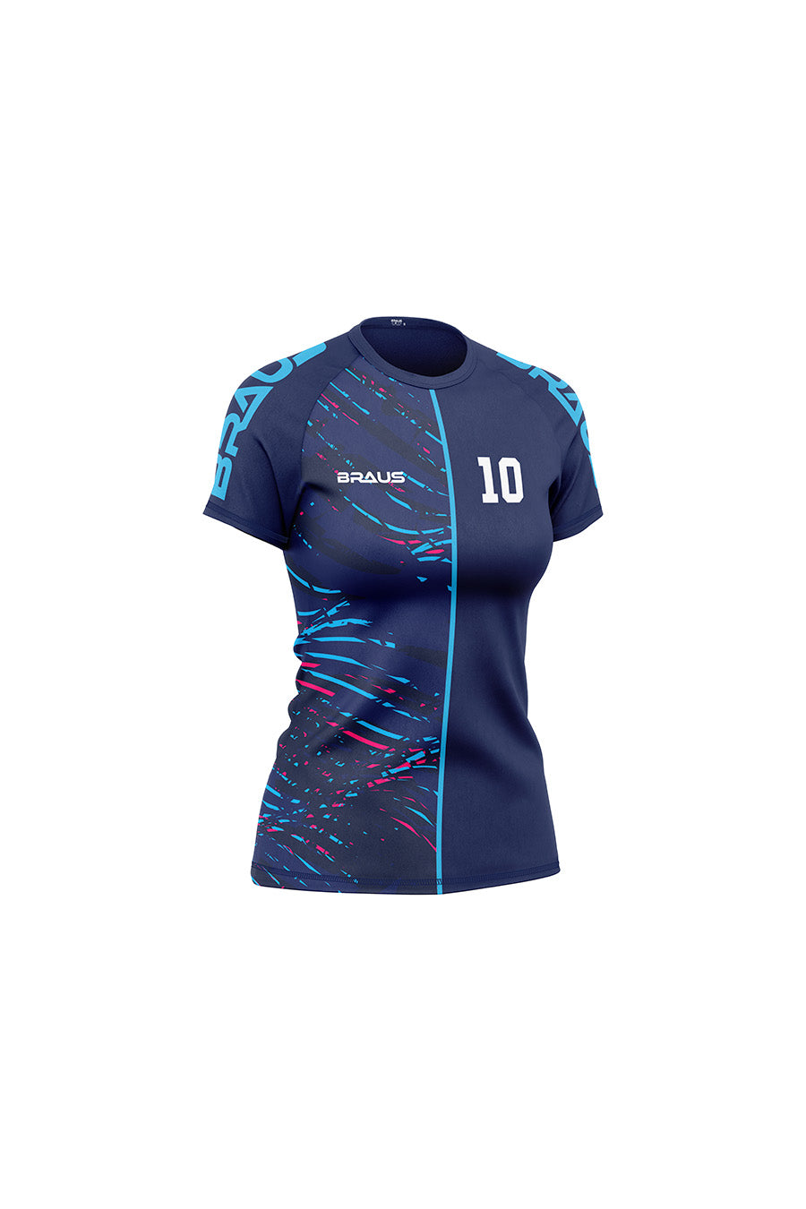 10 Years Women's No Gi Rash Guard Short Sleeve Navy Aqua