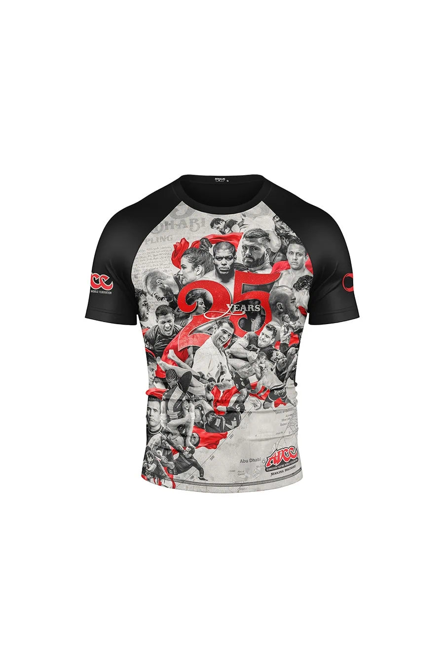 ADCC 25 Years No Gi Rash Guard Short Sleeve Black