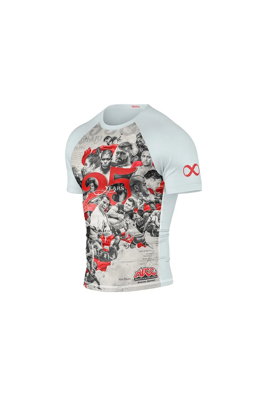 ADCC 25 Years No Gi Rash Guard Short Sleeve Grey