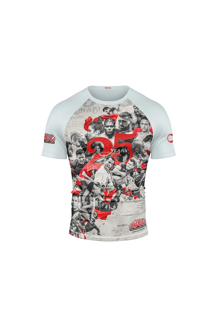 ADCC 25 Years No Gi Rash Guard Short Sleeve Grey