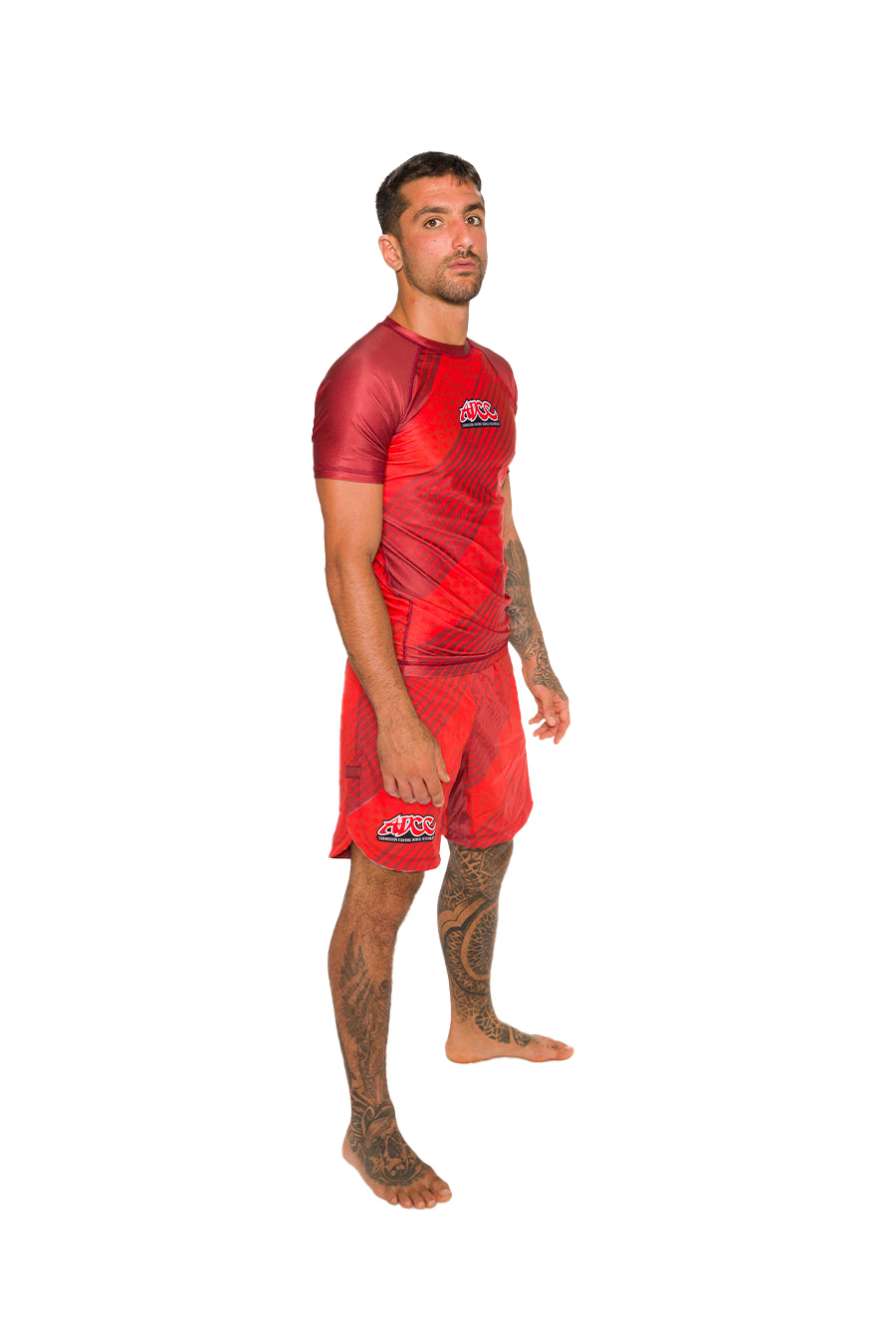 ADCC Red No Gi Rash Guard Short Sleeve