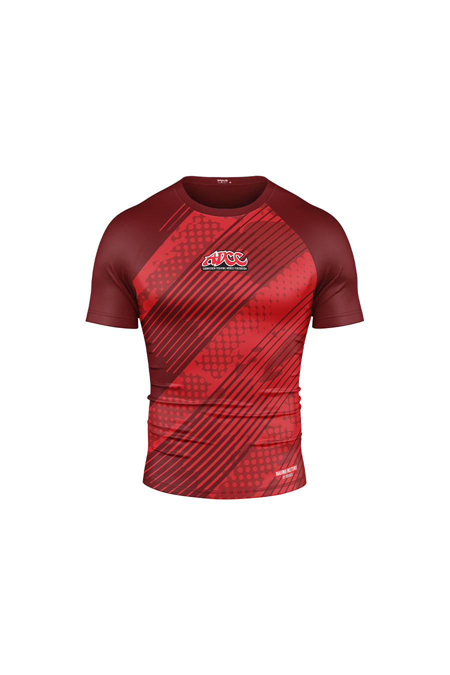 ADCC Red No Gi Rash Guard Short Sleeve