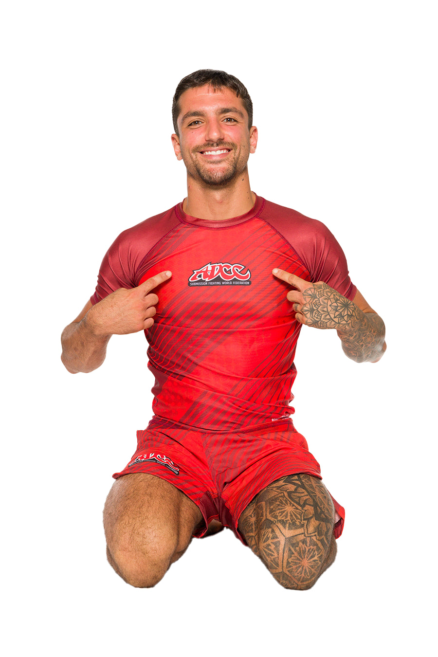 ADCC Red No Gi Rash Guard Short Sleeve