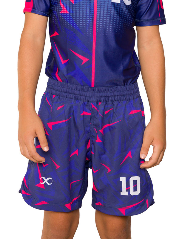 10 Years Kids No Gi Fight Shorts Navy Pink