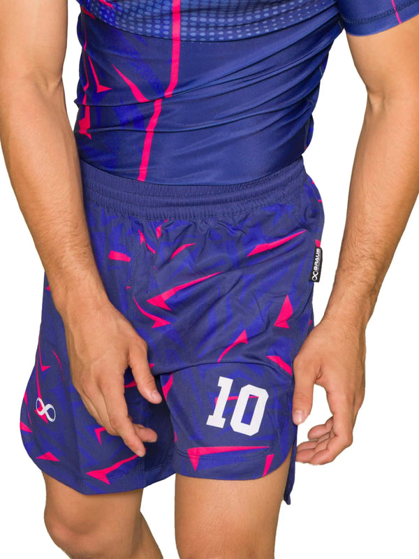 10 Years No Gi Fight Shorts Navy Pink