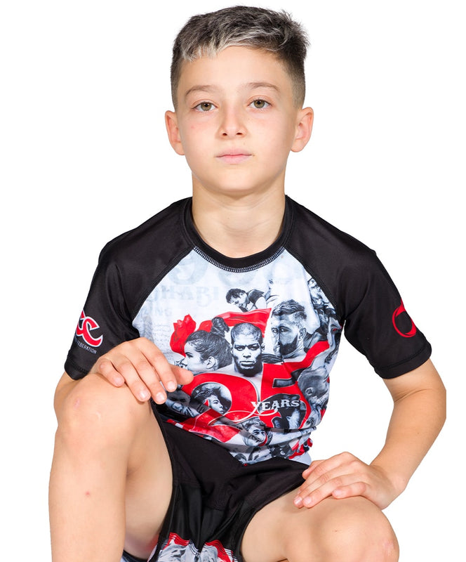 ADCC 25 Years Kids No Gi Rash Guard Short Sleeve Black