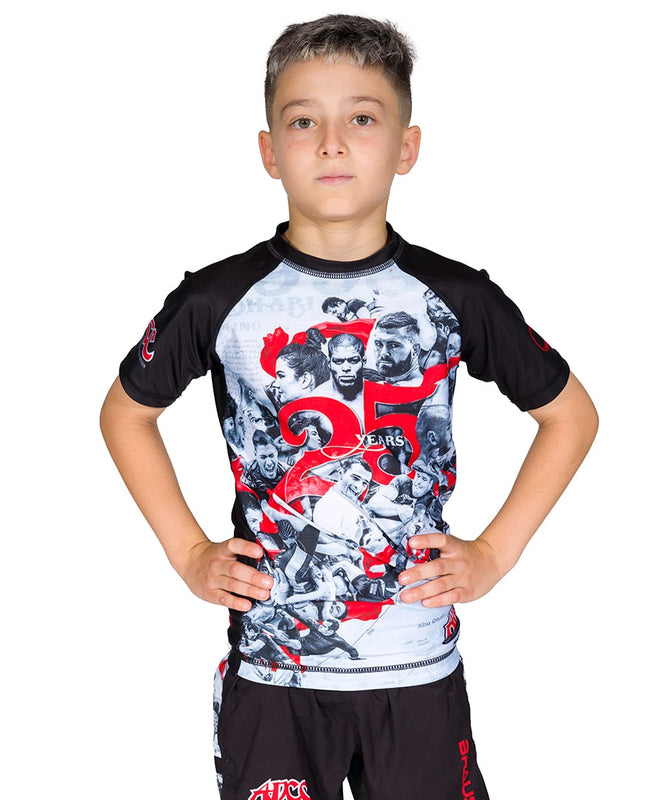 ADCC 25 Years Kids No Gi Rash Guard Short Sleeve Black