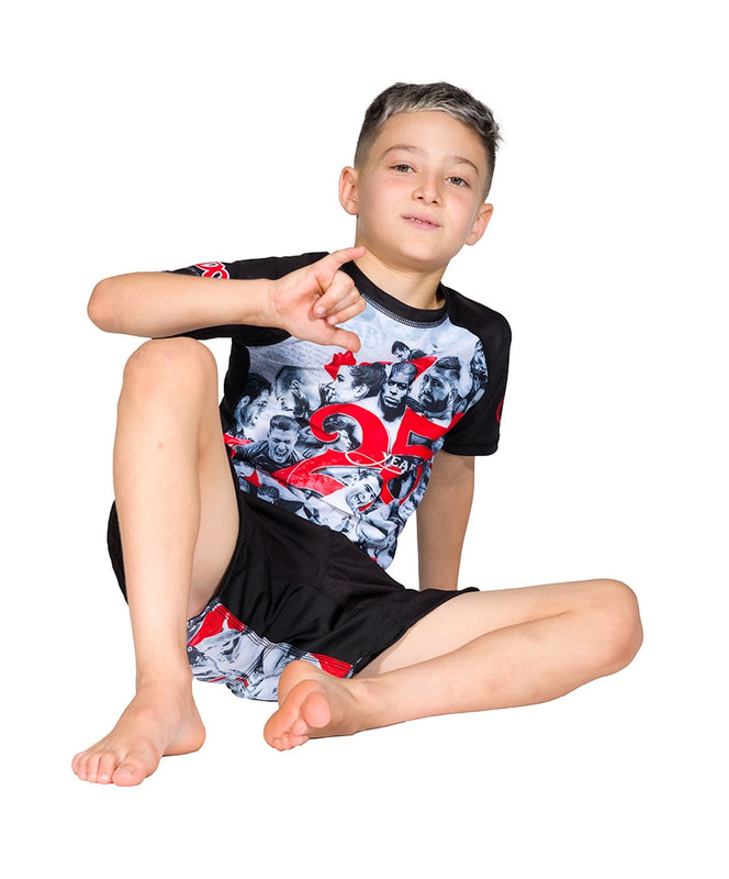 ADCC 25 Years Kids No Gi Rash Guard Short Sleeve Black