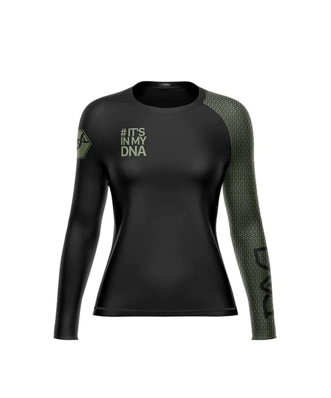 DNA Women's No Gi Rash Guard Long Sleeve Black