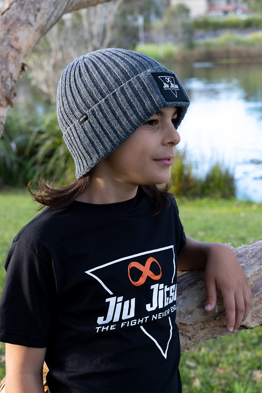 Triangle Kids Jiu Jitsu Beanie Grey