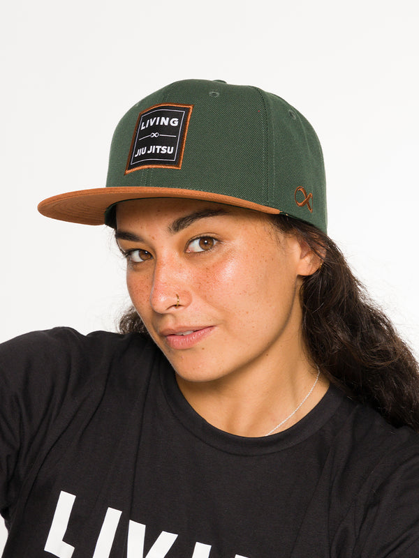 Living Jiu Jitsu Women's Snapback Hat Army Green
