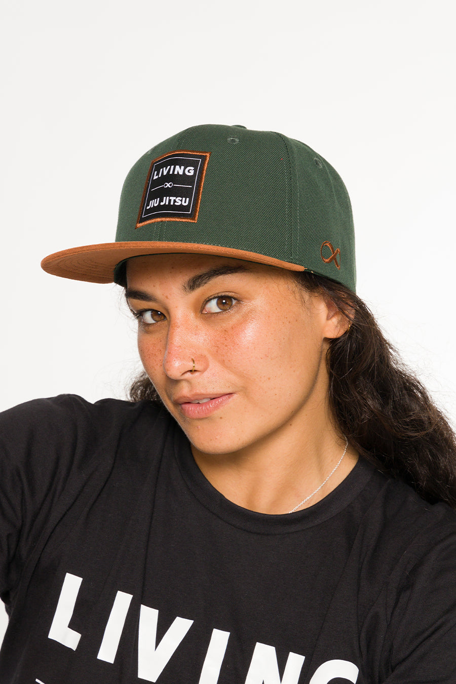 Living Jiu Jitsu Women's Snapback Hat Army Green