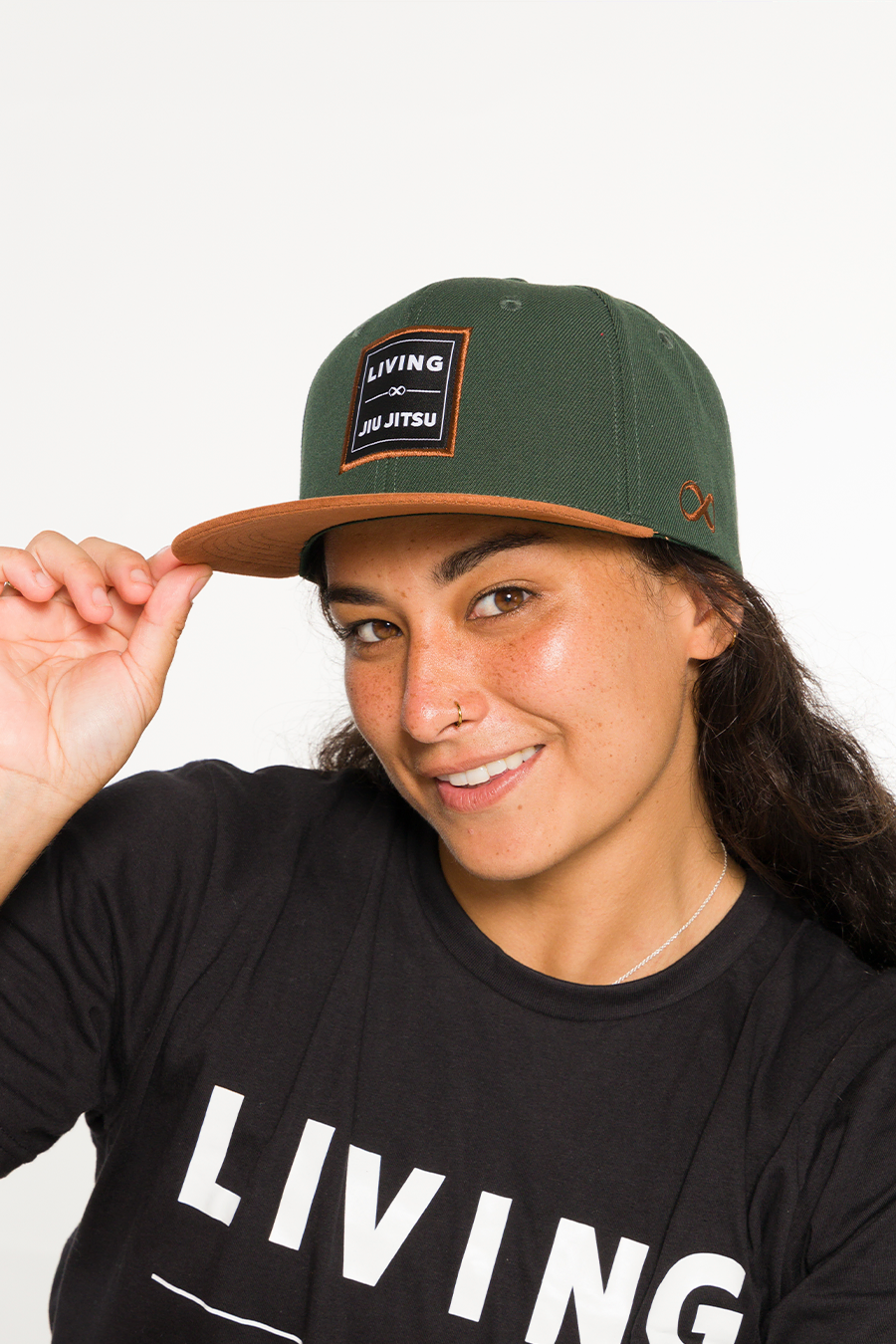 Living Jiu Jitsu Women's Snapback Hat Army Green