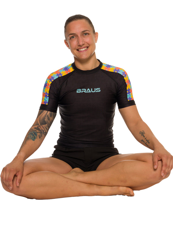 Puzzle Women's No Gi Rash Guard Short Sleeve