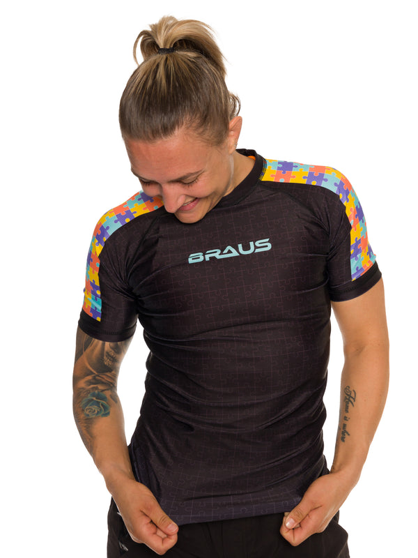 Puzzle Women's No Gi Rash Guard Short Sleeve