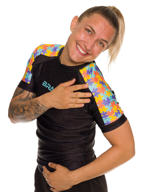 Puzzle Women's No Gi Rash Guard Short Sleeve