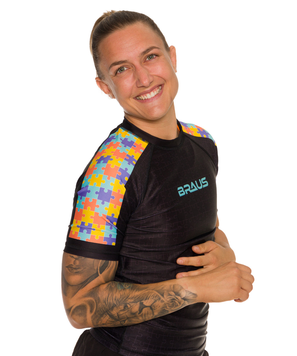 Puzzle Women's No Gi Rash Guard Short Sleeve