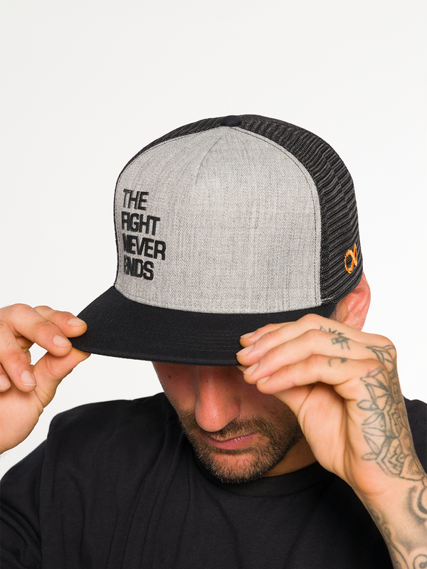 The Fight Never Ends Snapback Trucker Hat