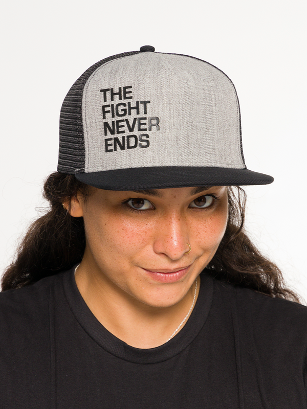 The Fight Never Ends Women's Snapback Trucker Hat