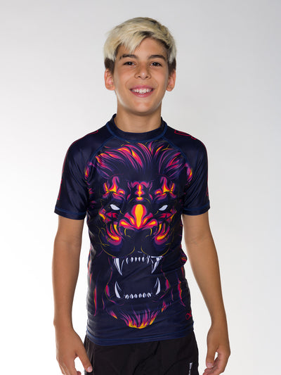 Lion Kids No Gi Rash Guard Short Sleeve