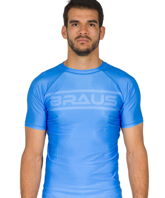 Ranked V1 No Gi Rash Guard Short Sleeve Blue