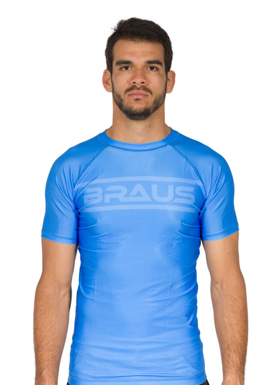 Ranked V1 No Gi Rash Guard Short Sleeve Blue