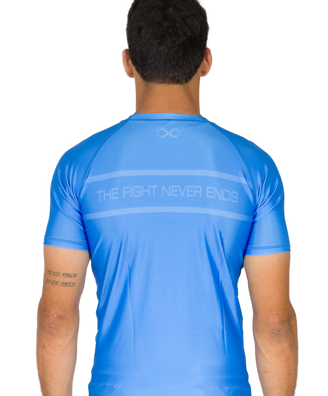 Ranked V1 No Gi Rash Guard Short Sleeve Blue