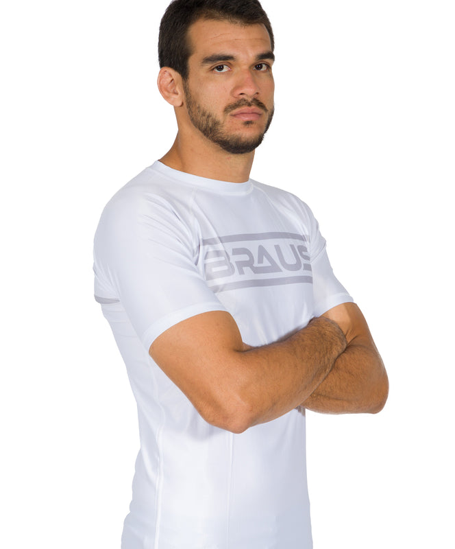 Ranked V1 No Gi Rash Guard Short Sleeve White