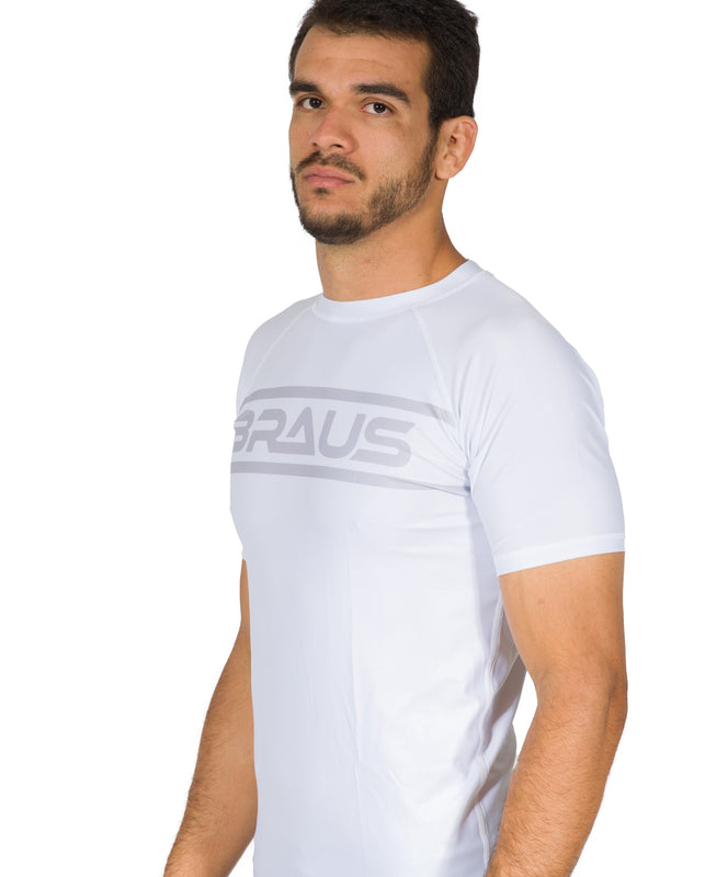 Ranked V1 No Gi Rash Guard Short Sleeve White