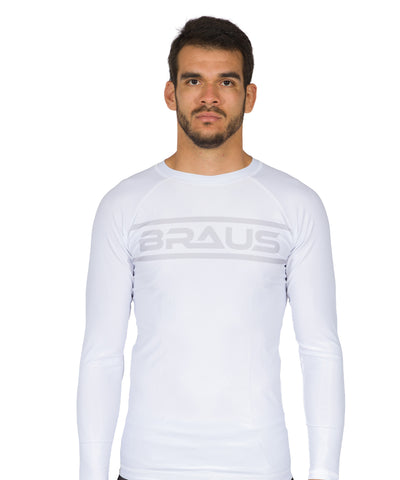 Ranked V1 No Gi Rash Guard Long Sleeve White