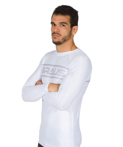 Ranked V1 No Gi Rash Guard Long Sleeve White