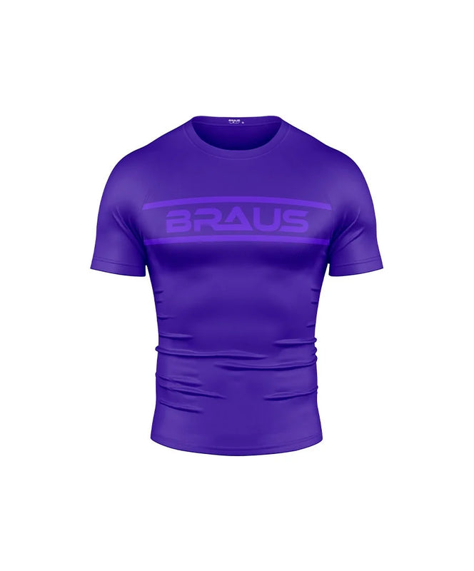 Ranked V1 No Gi Rash Guard Short Sleeve Purple