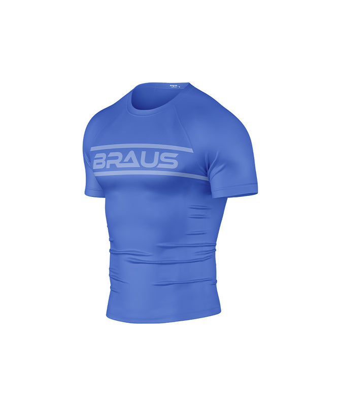 Ranked V1 No Gi Rash Guard Short Sleeve Blue