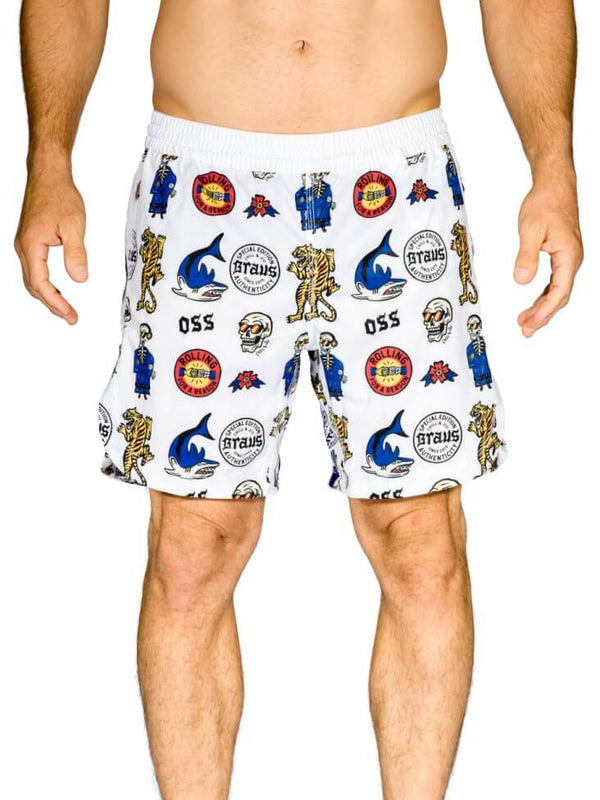 Braus Fight Chill and Jiu No Gi Fight Shorts White